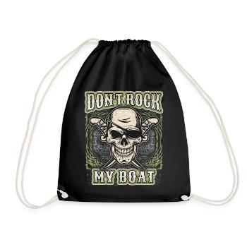 Lachender Totenkopf, Totenschädel, Piraten Skull - Turnbeutel - Schwarz - Vorne