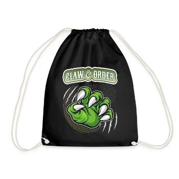 Claw, dinosaur claw funny saying, pun - Drawstring Bag - black - Front