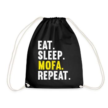 Mofa Mofas Moped Zweirad Mofafahrer Rollerfahrer - Turnbeutel - Schwarz - Vorne