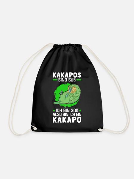 Kakapo sind süß flugunfähiger Papagei - Turnbeutel - Schwarz