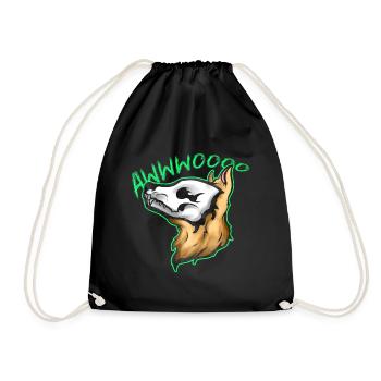 Skull Wolf Wereweolf Howling On Halloween - Turnbeutel - Schwarz - Vorne