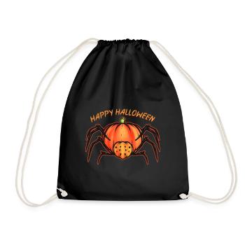 Spider Pumpkin Demon Happy Halloween - Turnbeutel - Schwarz - Vorne
