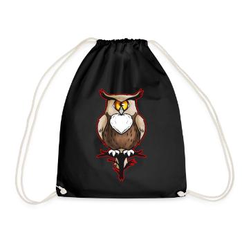 One Eyes Owl Looking At You Halloween - Drawstring Bag - black - Front