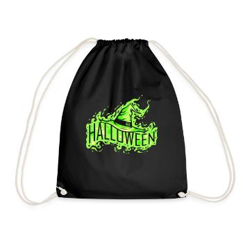 Green Witch Hat Costume For Halloween - Turnbeutel - Schwarz - Vorne