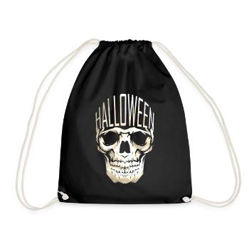 Skull Has Only Halloween in His Head Crown - Turnbeutel - Schwarz - Vorne