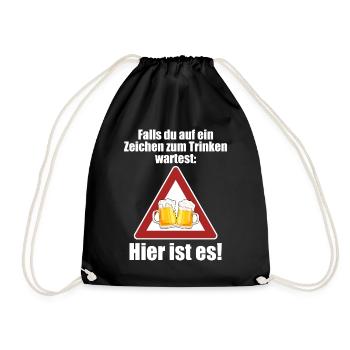 Zeichen Zum Trinken Saufshirt Mallorca Saufen Bier - Turnbeutel - Schwarz - Vorne