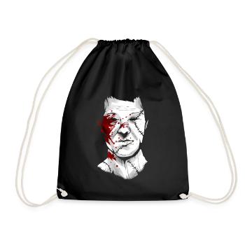 Scary Blood Splatter Leather Face Mask Halloween - Turnbeutel - Schwarz - Vorne