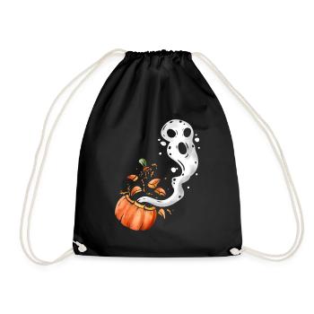 Spirit Escapes A Pumpkin Ghost Halloween - Drawstring Bag - black - Front