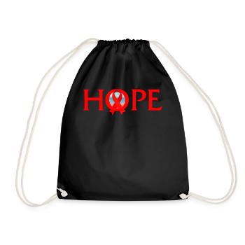 HIV AIDS Awareness Month Shirt, Hope Red Ribbon - Drawstring Bag - black - Front