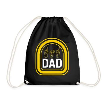 Chemise du Mois de la sensibilisation aux sourds, papa ASL Fête des pères - Sac de sport léger - noir - Devant