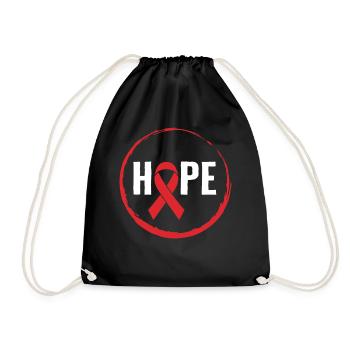 HIV AIDS Awareness Month Shirt, Hope Red Ribbon - Drawstring Bag - black - Front