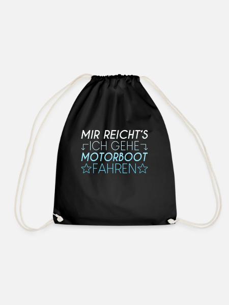 Motorboot Spruch - Turnbeutel - Schwarz