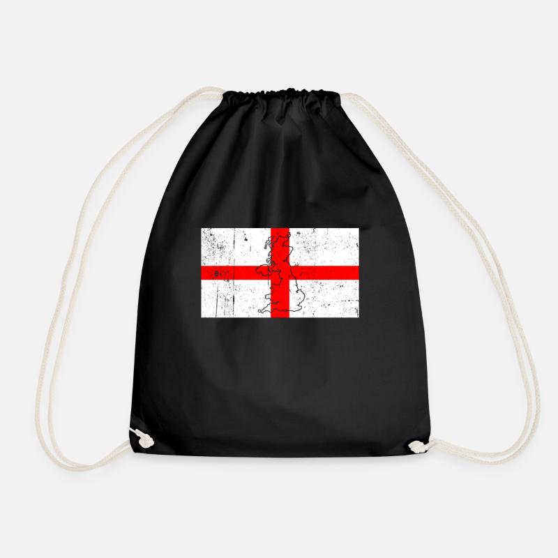 England Flagge - Turnbeutel - Schwarz