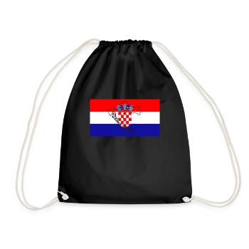 Croatia Flag - Drawstring Bag - black - Front