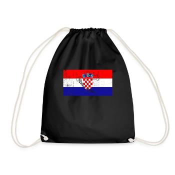 Croatia Flag - Drawstring Bag - black - Front