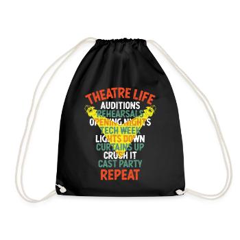 Theater Geschenk Schauspieler Musical - Turnbeutel - Schwarz - Vorne