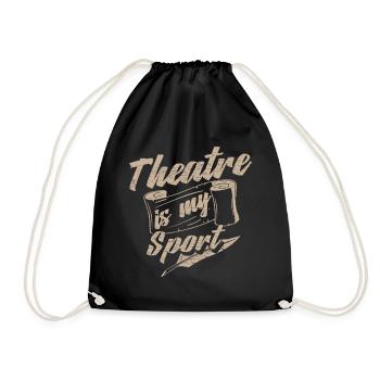 Theater Schauspieler Geschenk - Turnbeutel - Schwarz - Vorne