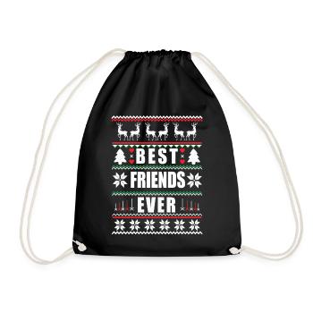 Drôle de Noël laid Meilleurs amis jamais - Sac de sport léger - noir - Devant