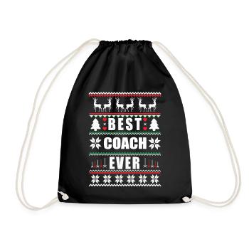 Drôle de Noël moche Meilleur entraîneur de tous les temps - Sac de sport léger - noir - Devant