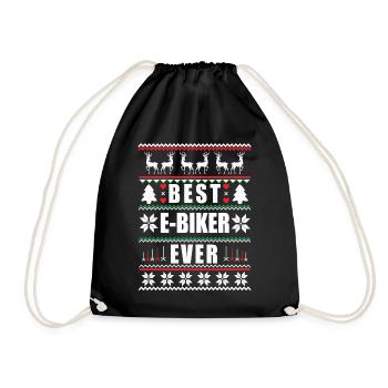 Funny Ugly Christmas Best Ebiker Ever - Turnbeutel - Schwarz - Vorne