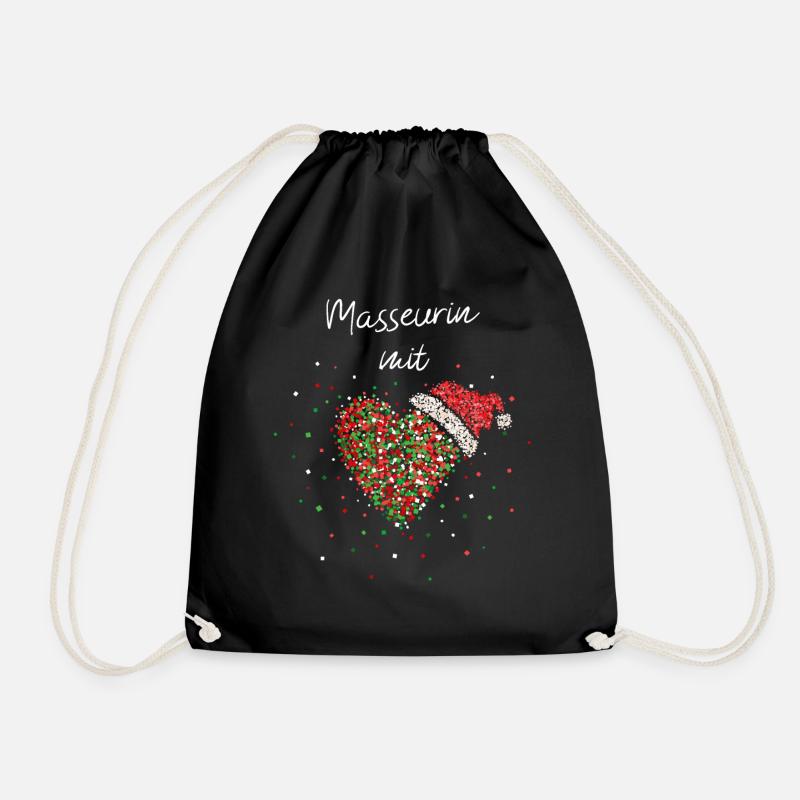Masseurin mit Herz Weihnachtszeit Weihnachtsfeier - Turnbeutel - Schwarz