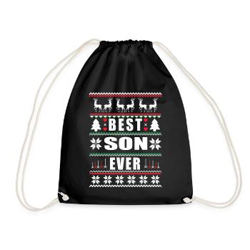 Funny Ugly Christmas Best Son Ever - Turnbeutel - Schwarz - Vorne