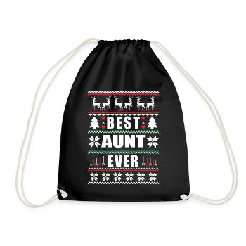Funny Ugly Christmas Best Aunt Ever - Turnbeutel - Schwarz - Vorne
