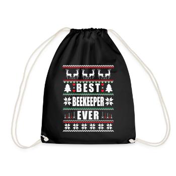 Funny Ugly Christmas Best Imker Ever - Turnbeutel - Schwarz - Vorne