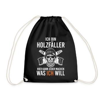 Waldarbeiter Förster Waldarbeit Holzfäller - Turnbeutel - Schwarz - Vorne