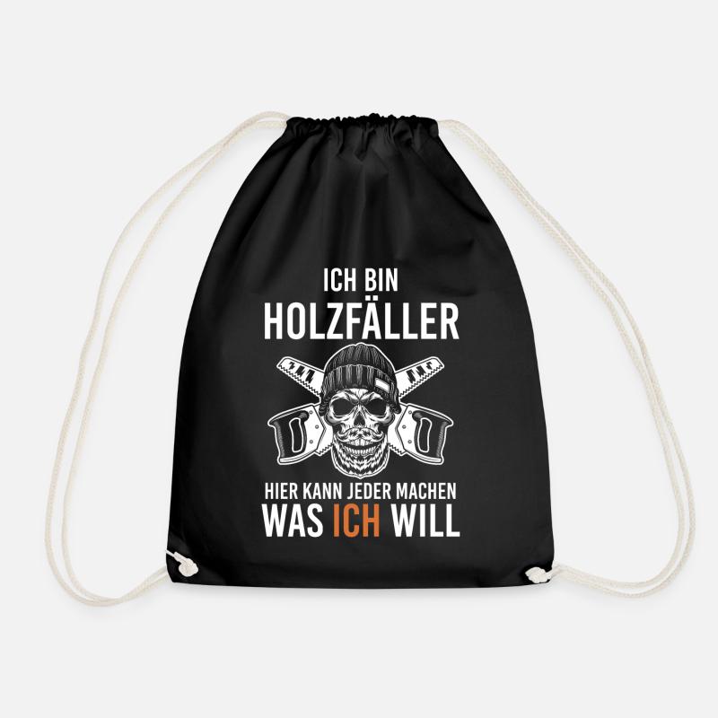 Waldarbeiter Förster Waldarbeit Holzfäller - Turnbeutel - Schwarz