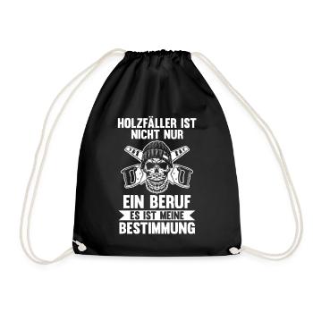 Waldarbeiter Förster Waldarbeit Holzfäller - Turnbeutel - Schwarz - Vorne