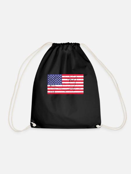 Amerika Flagge - Turnbeutel - Schwarz