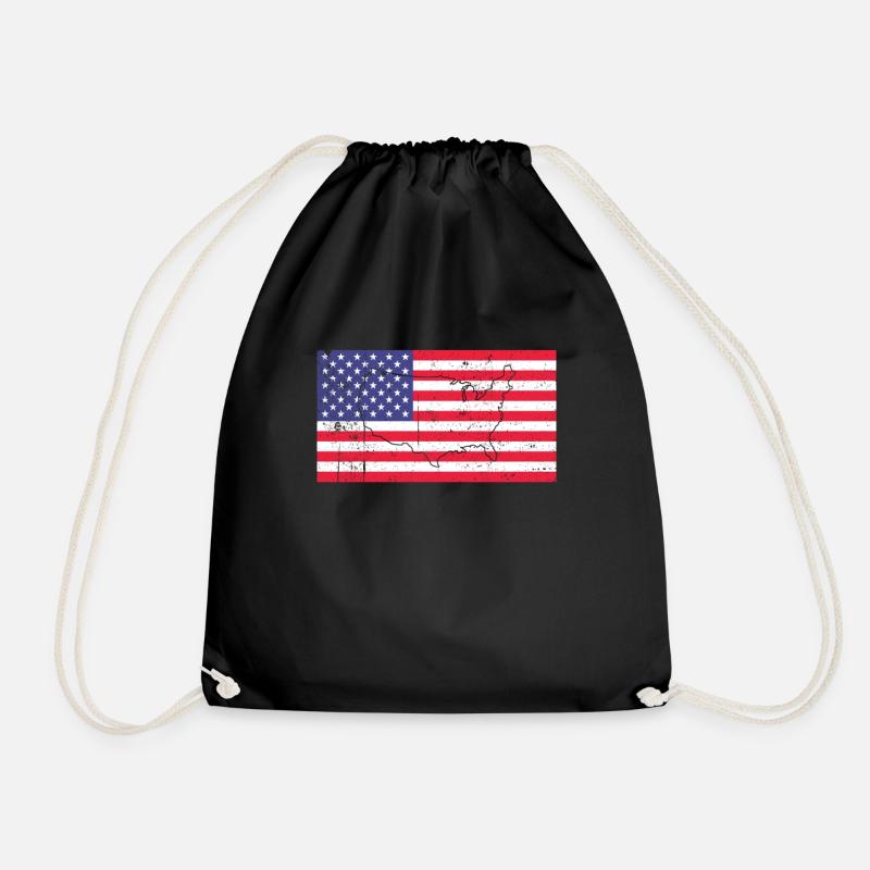 Amerika Flagge - Turnbeutel - Schwarz