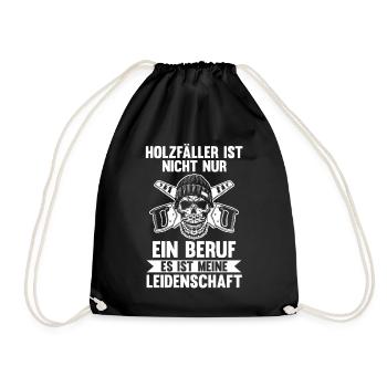 Waldarbeiter Förster Waldarbeit Holzfäller - Turnbeutel - Schwarz - Vorne