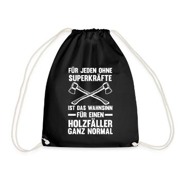 Waldarbeiter Förster Waldarbeit Holzfäller - Turnbeutel - Schwarz - Vorne