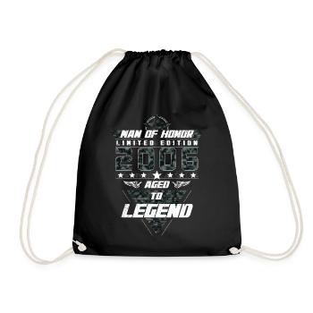 Man of Honor Year of Birth 2006 Camouflage Gift - Drawstring Bag - black - Front