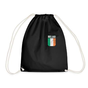 Ireland Flag Irish - Drawstring Bag - black - Front