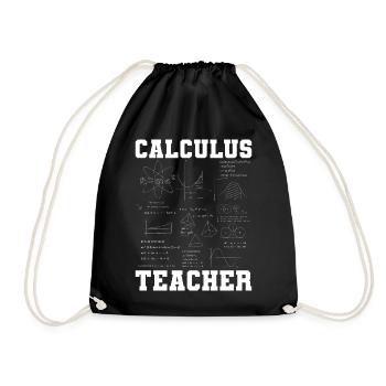 Funny calculus-teacher-mathematics-joke-fun-math - Drawstring Bag - black - Front
