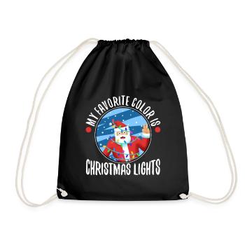 My favorite color is christmas lights - Drawstring Bag - black - Front