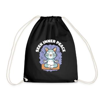 Serenity Cat Yoga Cat Propriétaire Méditation - Sac de sport léger - noir - Devant