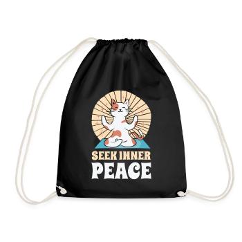 Serenity Cat Yoga Cat Propriétaire Méditation - Sac de sport léger - noir - Devant