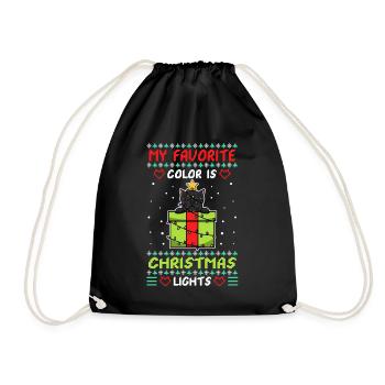 My favorite color is christmas lights - Drawstring Bag - black - Front