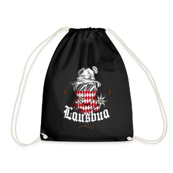 Tradition Bayern Lausbua Outfit Trachten Dirndl - Drawstring Bag - black - Front