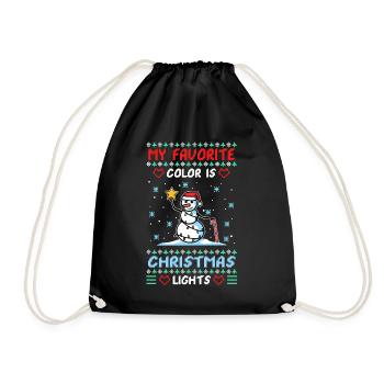 My favorite color is christmas lights - Drawstring Bag - black - Front