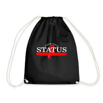 HIV AIDS Awareness Month Shirt, Know Your Status - Drawstring Bag - black - Front