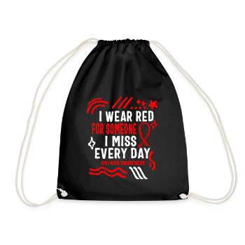 HIV AIDS Awareness Month Shirt, I Wear Red For - Drawstring Bag - black - Front