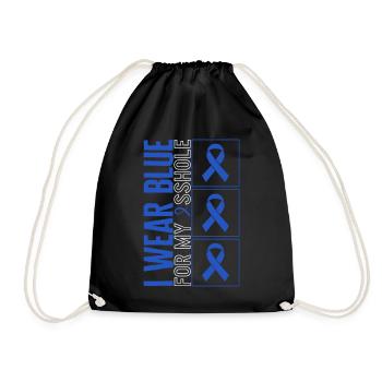 Chemise de sensibilisation au cancer du côlon, je porte du bleu pour mon - Sac de sport léger - noir - Devant