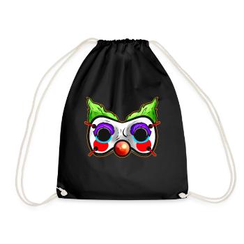 Evil Scary Horror Clown Mask Costume for Halloween - Drawstring Bag - black - Front