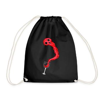 L’ du vin s’échappe du verre de vin - Sac de sport léger - noir - Devant