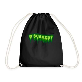 Green Slime Letters Are You U Scared On Halloween - Drawstring Bag - black - Front